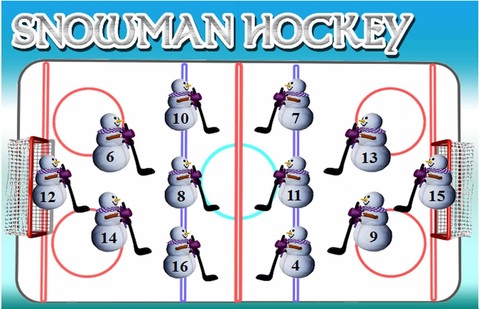 Snowman Hockey game board