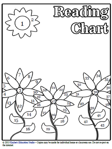 Sun and flower reading chart