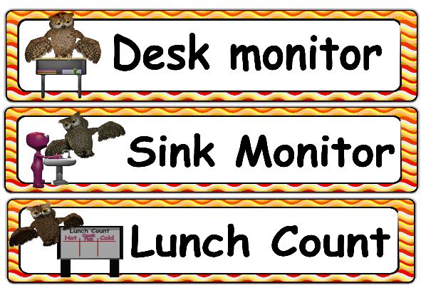 desk monitor, sink monitor, and lunch count