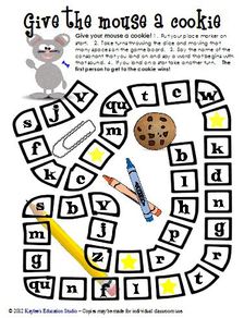 Give the mouse a cookie initial consonant practice game